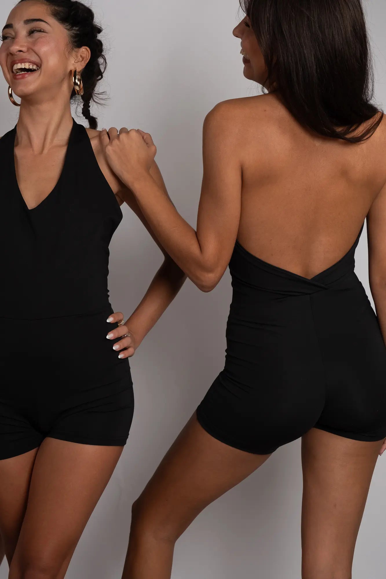 Kadın Siyah Kısa Spor Tulum | Umyfit